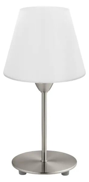 STOLNA LAMPA 1xE14, PROM 145, NIKL-MAT/BIJELA DAMASCO 1 95785