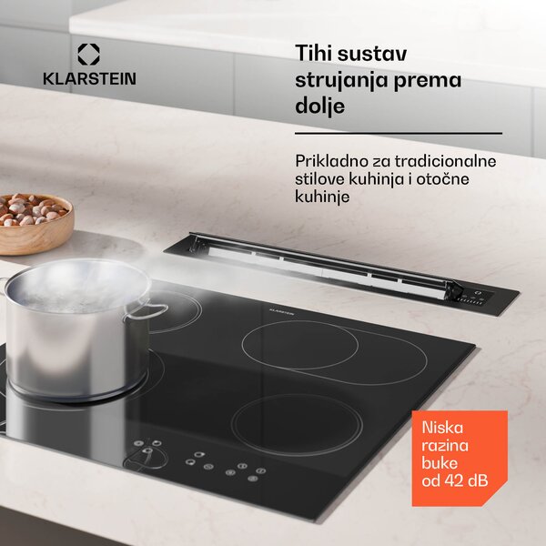 Klarstein Brisa napa, uvlačiv, 710 m³/h, A+, LED, 42 dB| režim usisavanja/recirkulacije