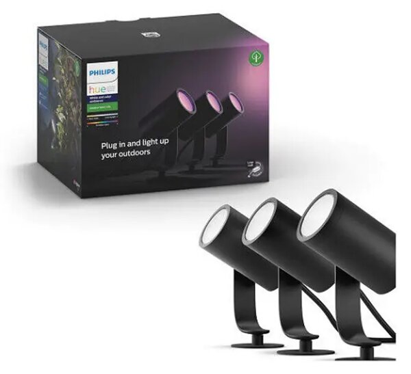 Lily HUE WACA VANJSKI REFLEKTOR SA ŠILJKOM CRNI 3x8W 24V 8718696167960