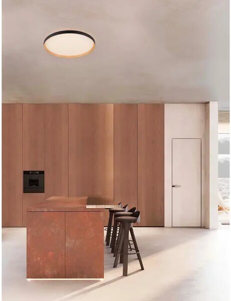 VOMOS PLAFONJERA/ZIDNA LAMPA LED /2700-3000K/55W/4760Lm/CRNA & WOOD NL9030517