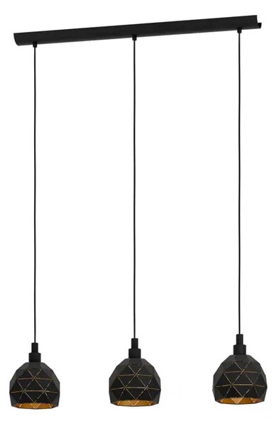 VISILICA 3xE27 D-750, CRNA ROCCAFORTE 97846