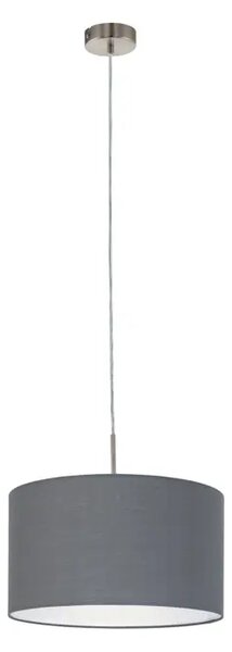 VISILICA 1xE27 fi380 NIKL/MAT, TEKSTIL SIVA PASTERI 31573