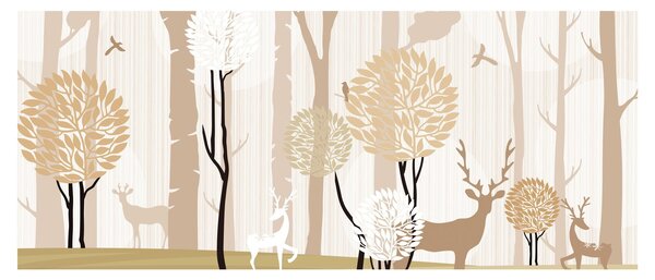 Slika - Ilustrirana šuma (120x50 cm)