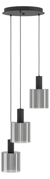 VISILICA 3xE27 CRNA/ CRNO PROZIRNO STAKLO GOROSIBA 98754