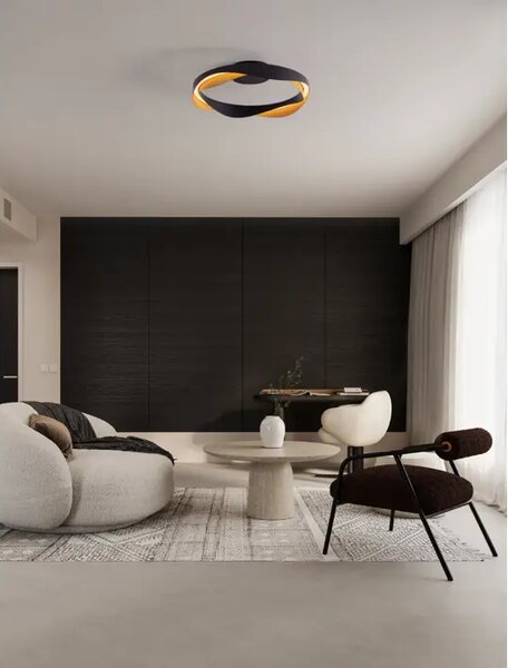 RADON PLAFONJERA LED/3000K/40W/1244Lm/CRNA & GOLD NL9186950