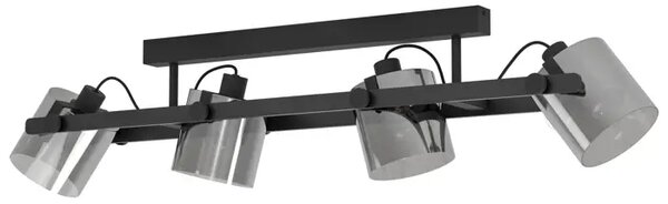 STROPNA LAMPA 4xE27 DRVO CRNO/SIVO STAKLO HORNWOOD 2 43671