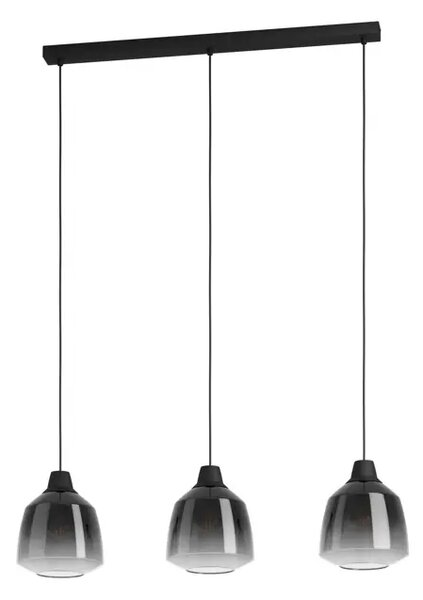 VISILICA 3xE27 CRNA/STAKLO CRNO-SIVO SEDBERGH 43822