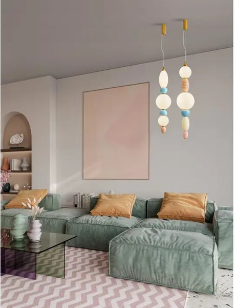 OBRIE VISILICA LED/3000K/23W/1423Lm/ZLATNA & PLAVA & LJUBIČASTA & BIJELA NL9009153