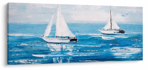 Slika - Slikane jahte na moru (120x50 cm)