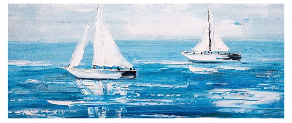 Slika - Slikane jahte na moru (120x50 cm)