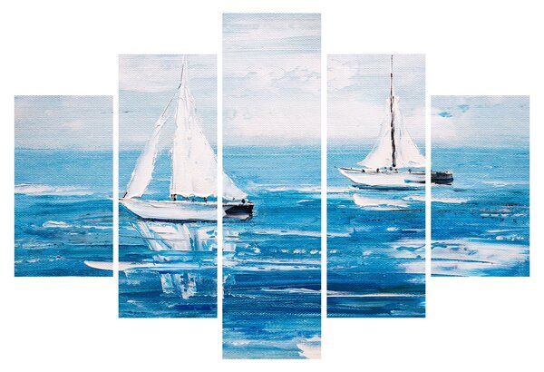 Slika - Slikane jahte na moru (150x105 cm)