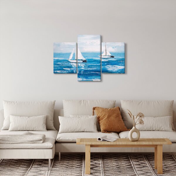 Slika - Slikane jahte na moru (90x60 cm)