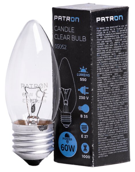 OBIČNA ŽARULJA SA ŽARNOM NITI E27 60W B35 230V CL 5941029890140