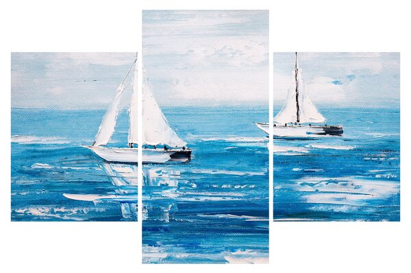 Slika - Slikane jahte na moru (90x60 cm)