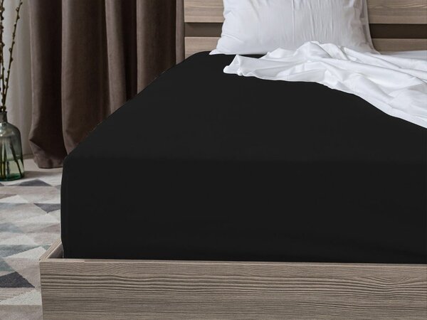 2x plahta jersey EXCLUSIVE 90x200 cm crna