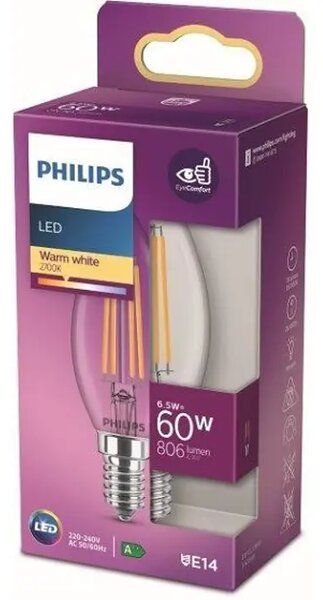 LED CLASSIC ŽARULJA PHILIPS 60W E14 WW B35 CL ND RFSRT4 8718699762193