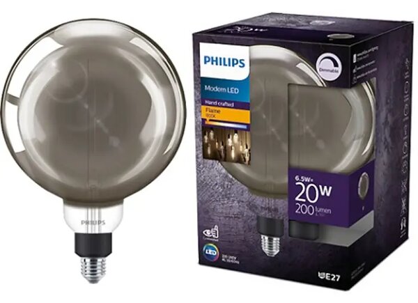 LED GIANT ŽARULJA PHILIPS 20W E27 G200 1800K SMOKY D 8719514315396