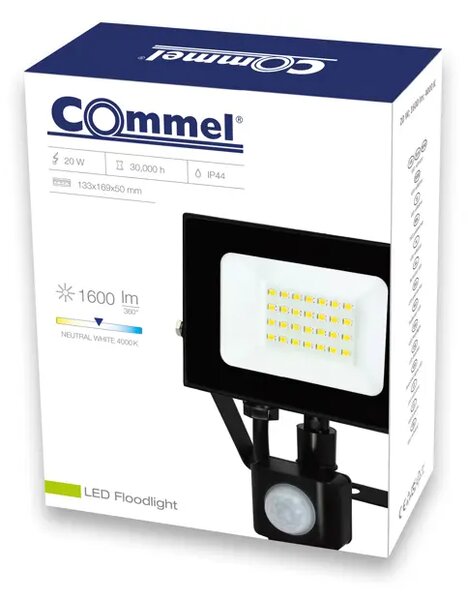 307-229 LED REFLEKTOR SA SENZOROM POKRETA 20W/120 STUPNJEVA/1600LM/IP44/CRNI 3856024402859