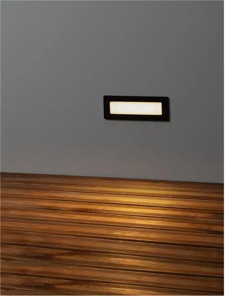 ECHO UGRADBENA ZIDNA SVJETILJKA LED,3000K,IP54-CRNA NL9030809