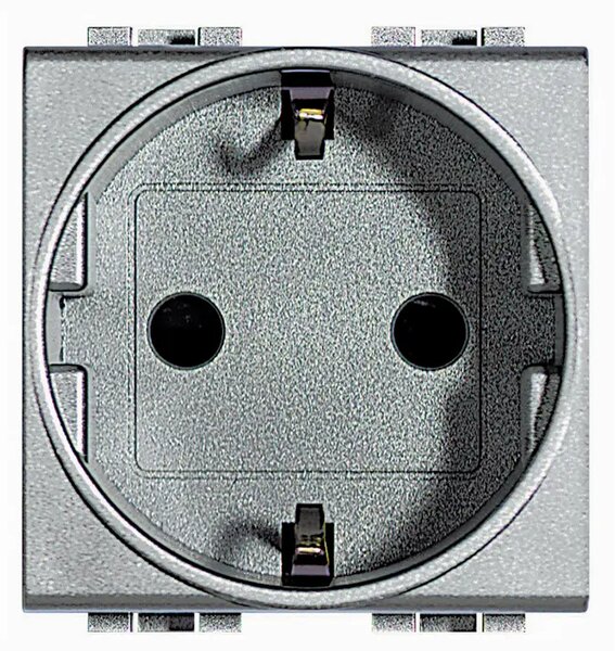 UTIČNICA 2M ŠUKO 2P+E 10/16A SREBRNA NT4141
