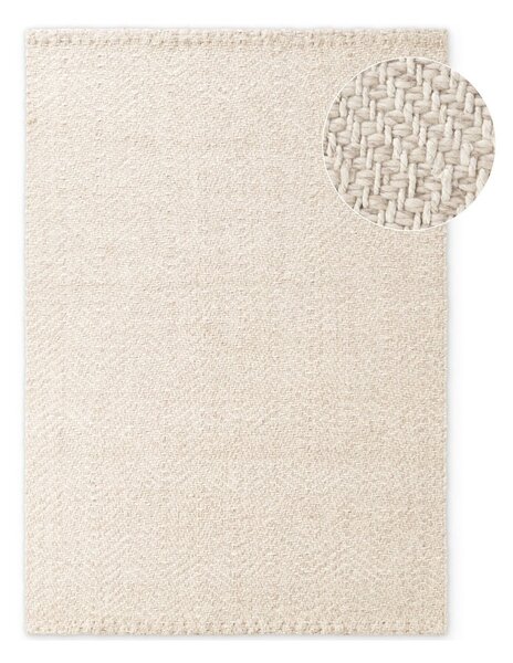 Krem/boje slonovače ručno rađen tepih od mješavine vune 80x150 cm Majoli – Elle Decoration