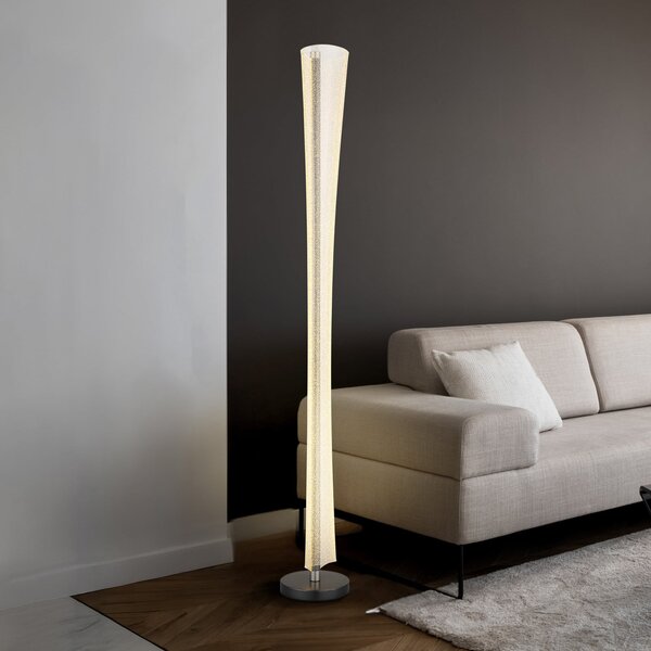 Globo Malinda LED podna lampa, prozirna/antracit, visina 155 cm, CCT, Providna, Dnevni boravak/blagovaonica, Plastika