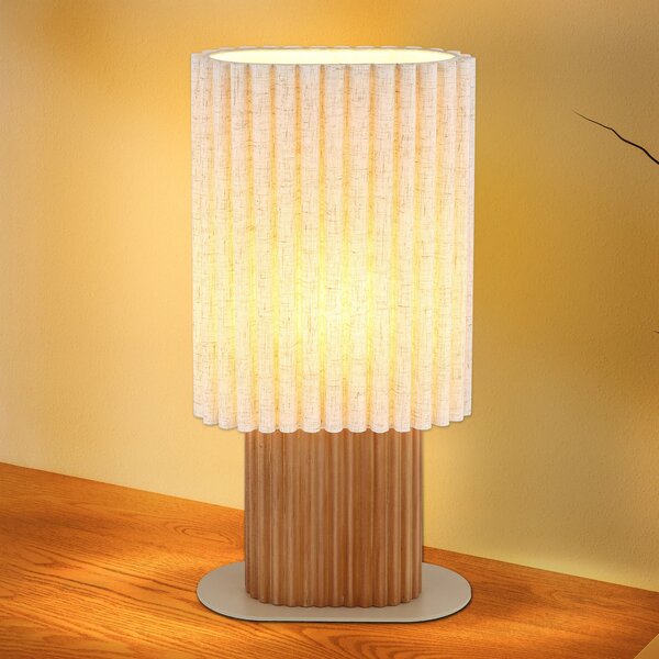 Globo Stolna lampa Jannie, prirodna/smeđa/pješčana, lan, 45 cm, E27, Bež, Dnevni boravak/blagovaonica, Tkanina / tekstil