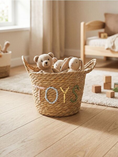 Sinsay - Pletena košara za pohranu s natpisom „Toys“