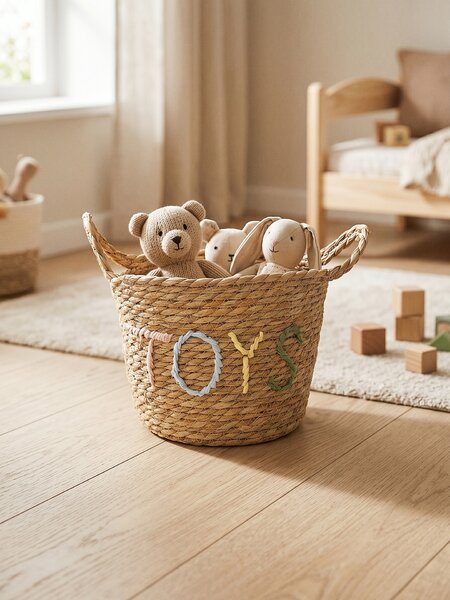 Sinsay - Pletena košara za pohranu s natpisom „Toys“