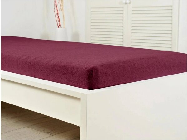 Premium frotirna plahta za dječji krevetić 60x120 cm bordo