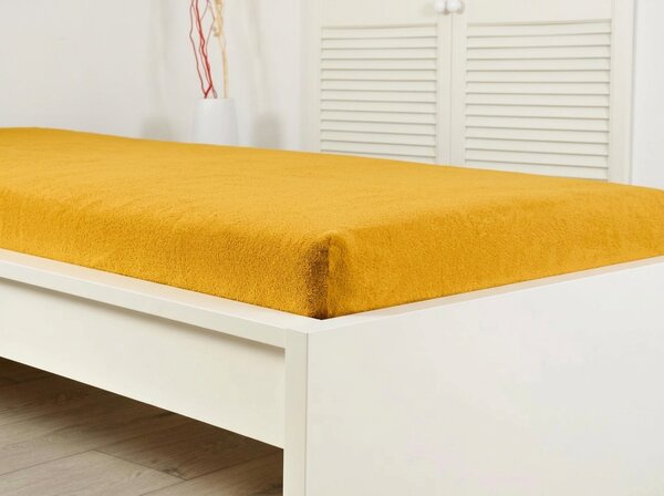 Frotirna plahta za dječji krevet PREMIUM 60x120 cm žuto-narančasta