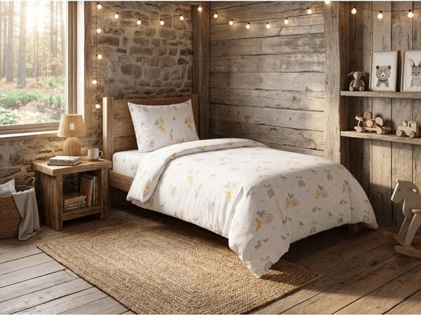 Dječja pamučna posteljina MAGIC UNICORN bijela, 100% pamuk Dimenzije posteljine: 70 x 90 cm | 140 x 200 cm