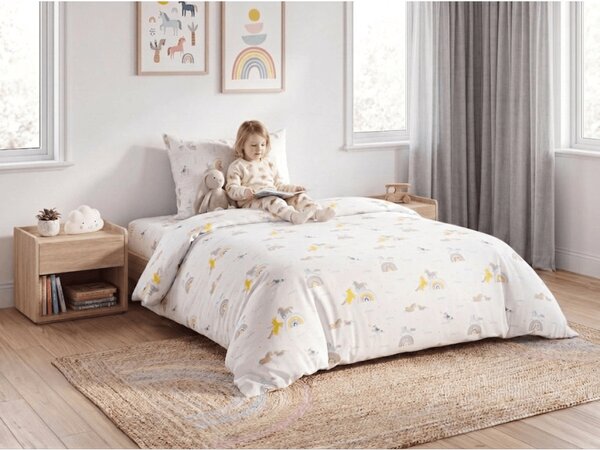 Dječja pamučna posteljina MAGIC UNICORN bijela, 100% pamuk Dimenzije posteljine: 70 x 90 cm | 140 x 200 cm