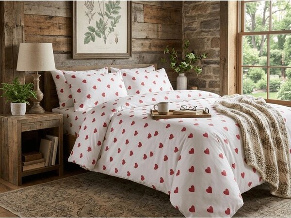 Posteljina od pamuka HEART CHARM bijela, 100% pamuk Dimenzije posteljine: 70 x 90 cm | 140 x 200 cm