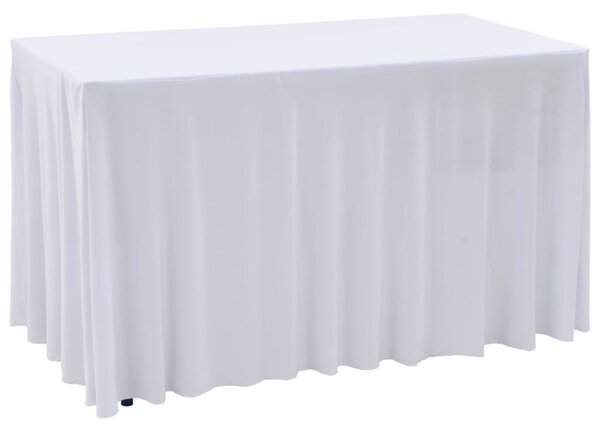 VidaXL Rastezljive navlake za stol 2 kom duge 120 x 60,5 x 74 cm bijele