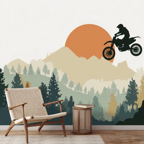 Tapeta motokros skok u planinama