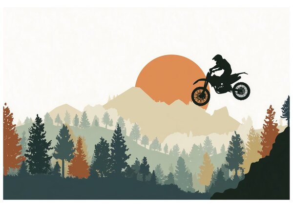 Tapeta motokros skok u planinama