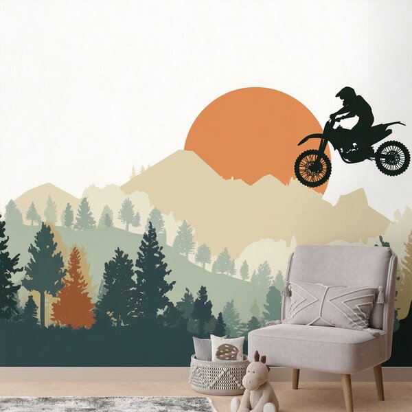 Tapeta motokros skok u planinama