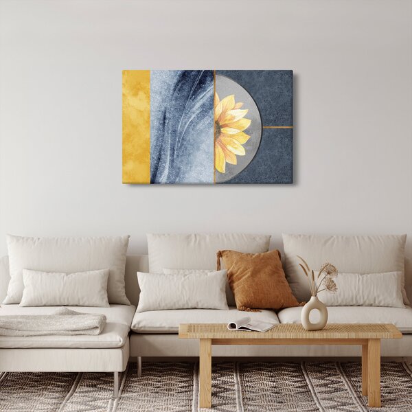 Slika - Oblici i cvijet (90x60 cm)