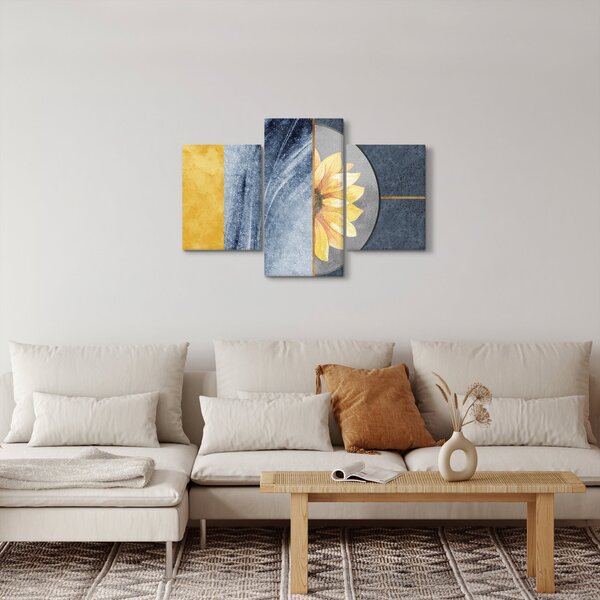 Slika - Oblici i cvijet (90x60 cm)
