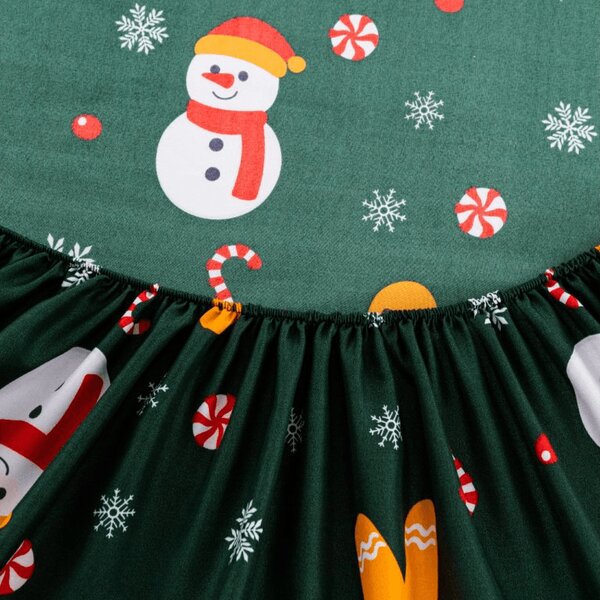 Plahta od mikrovlakana SNOWMAN AND GINGERBREAD zelena 90x200 cm
