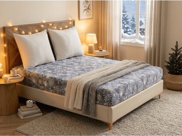 Plahta od mikrovlakana SNOWFLAKE modro-siva 90x200 cm