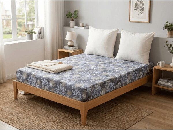 Plahta od mikrovlakana SNOWFLAKE modro-siva 90x200 cm
