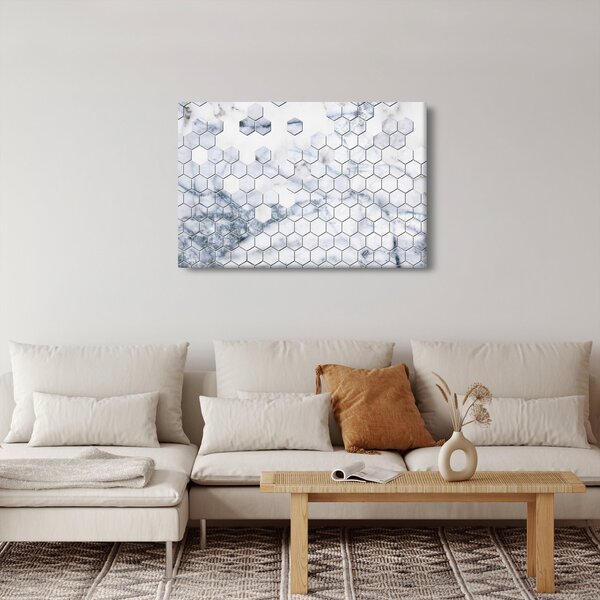 Slika - Mramorirani šesterokuti (90x60 cm)