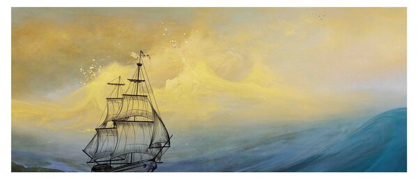 Slika - Slikani brodovi na moru (120x50 cm)