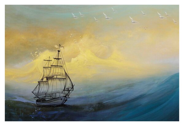 Slika - Slikani brodovi na moru (90x60 cm)