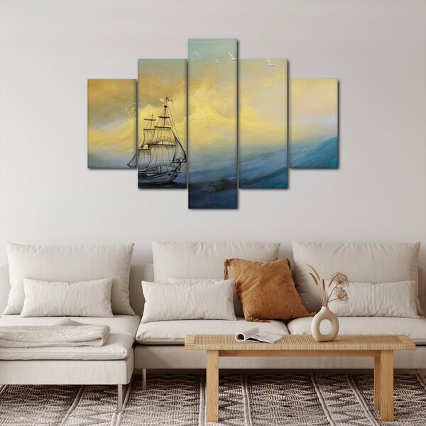 Slika - Slikani brodovi na moru (150x105 cm)