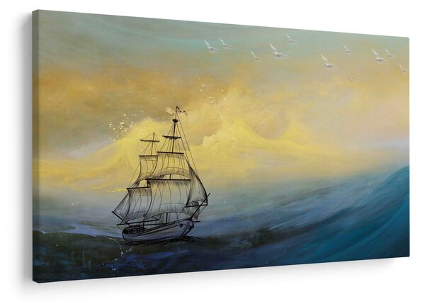 Slika - Slikani brodovi na moru (90x60 cm)