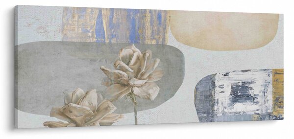 Slika - Slikano cvijeće sa teksturom (120x50 cm)