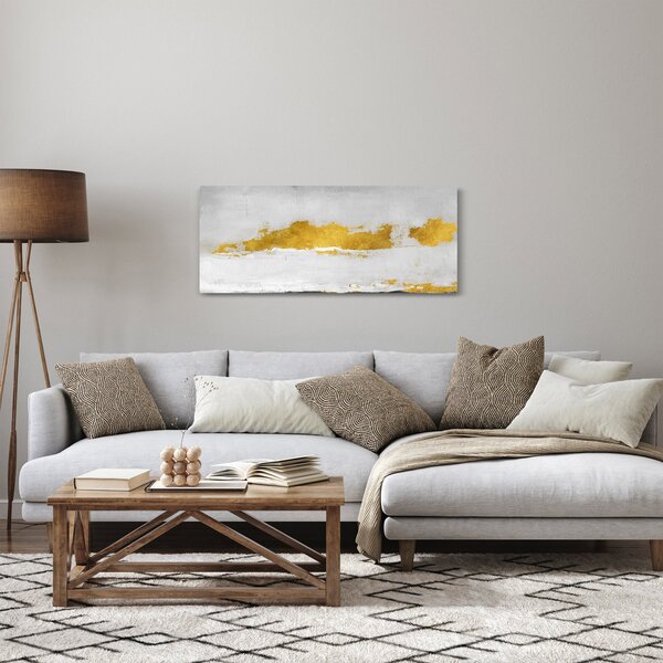 Slika - Zlatni i sivi potezi (120x50 cm)